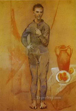 apples tankard jug still lifes Painting - Juggler with Still Life 1905 Pablo Picasso